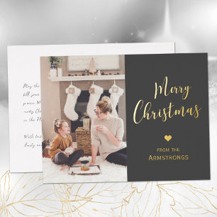 Carte Postale De Vacances En Aluminium Script moderne Joyeux Noël