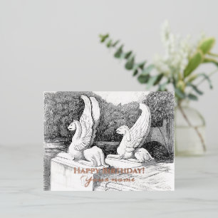 Carte Postale De Vacances En Aluminium Sculpture Griffins monochrome