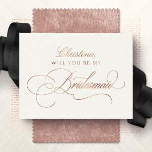 Carte Postale De Vacances En Aluminium Seras-Tu Ma Demoiselle D'Honneur Carte En Métal