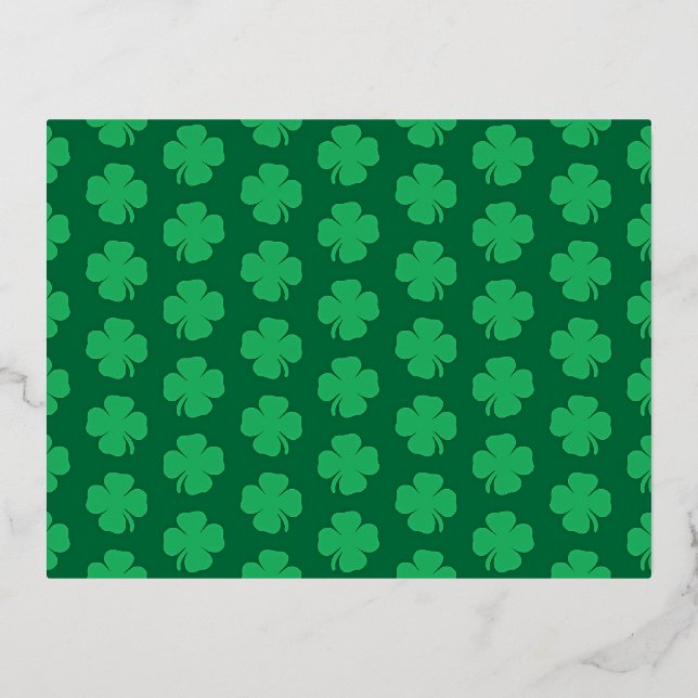 Carte Postale De Vacances En Aluminium Shamrock, symbole de la Saint-Patrick, (Recto)