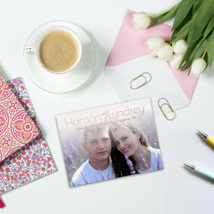 Carte Postale De Vacances En Aluminium Simple moderne Foil Enregistrer la date Photo Cart