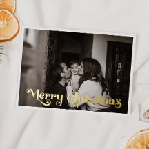 Simple Noël photo complète Joyeux or de Noël