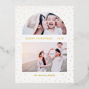 Carte Postale De Vacances En Aluminium Snowy Globe Photo de Noël