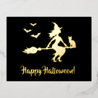 Sorcière sur un balai Silhouette Joyeux Halloween