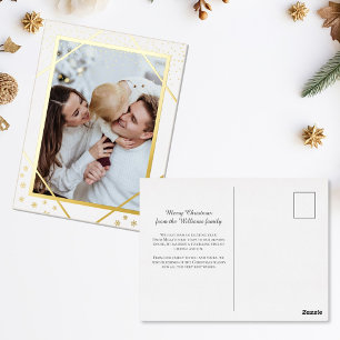 Carte Postale De Vacances En Aluminium Sparkings et Snowflakes Photo Noël