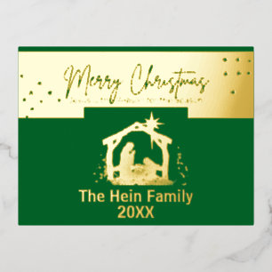 Carte Postale De Vacances En Aluminium Star Of Bethlehem Nativité Scène Noël Foil Ho
