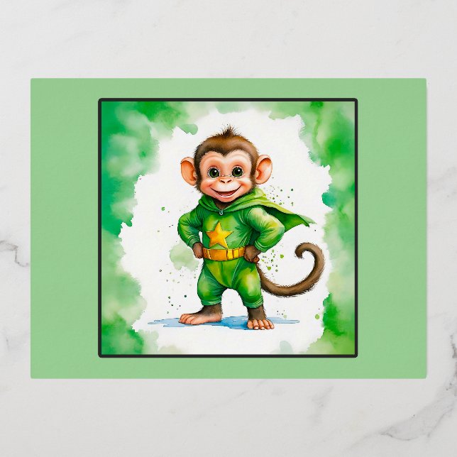 Carte Postale De Vacances En Aluminium Super singe (Recto)