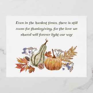 Carte Postale De Vacances En Aluminium Sympathy Gift card for Thanksgiving
