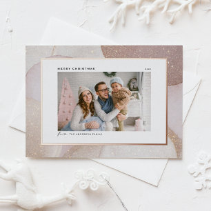 Carte Postale De Vacances En Aluminium Tons mauve et Parties scintillant Accents Photo No