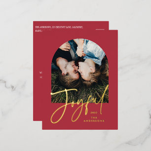 Carte Postale De Vacances En Aluminium Typographie moderne élégante et tendance rouge 1 p