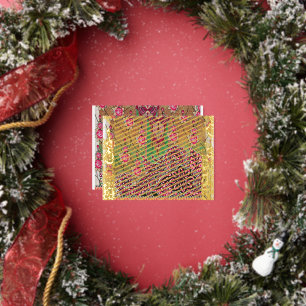 Carte Postale De Vacances En Aluminium un design d'un motif paisley rose et marron