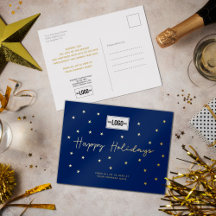 Votre logo Minimaliste Marine Blue Gold Stars Busi