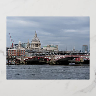 Carte Postale De Vacances En Aluminium Vue aquarelle de la cathédrale de Londres Pauls