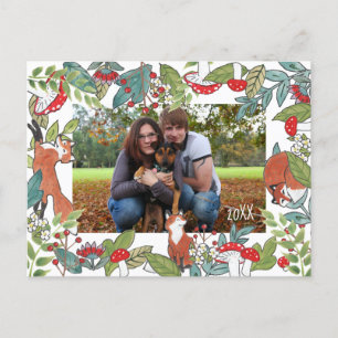 Carte postale de vacances Fox Woodland Design