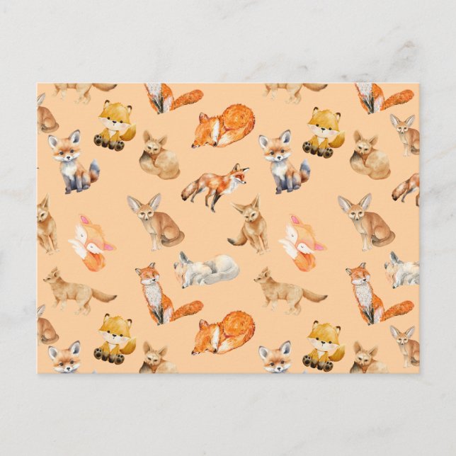 Carte postale de vacances - Motif des renards (Devant)