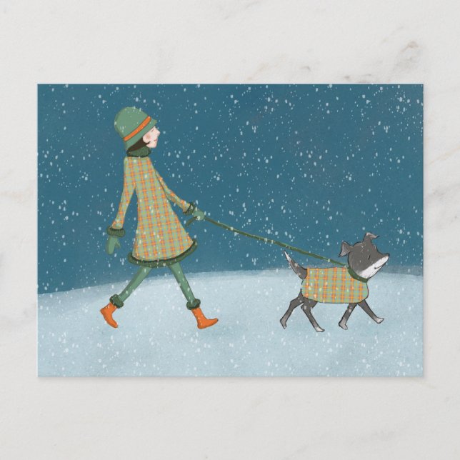 Carte postale de vacances pour chiens d'hiver (Devant)