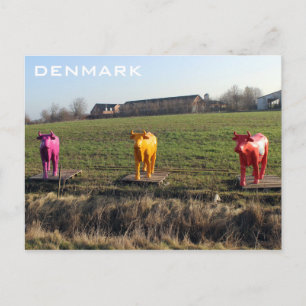 Carte postale de vaches colorées Danemark !