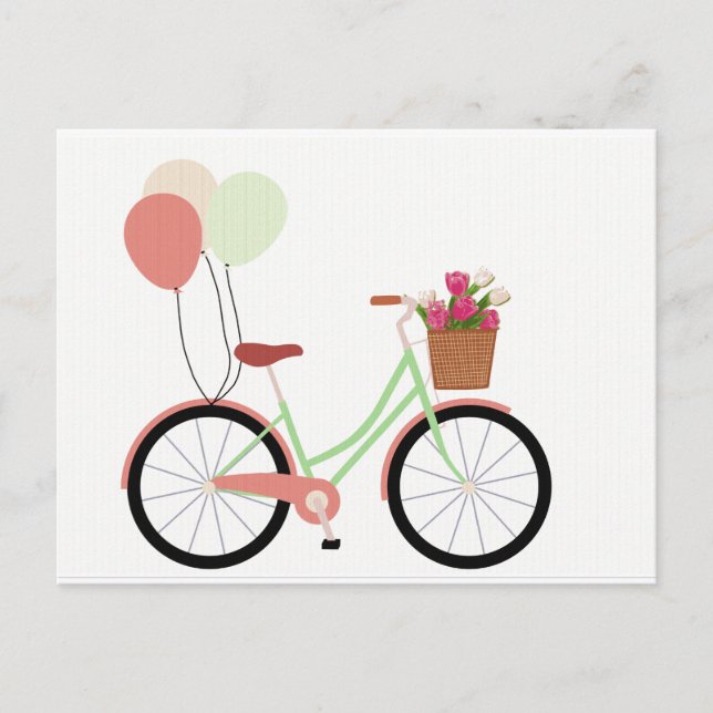Carte postale de vélo de printemps (Devant)