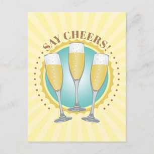 Carte postale de verre de champagne