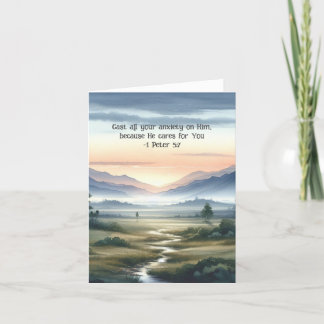 Carte postale de verset biblique à l'aquarelle chr
