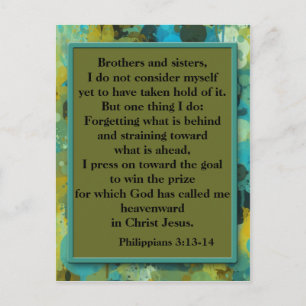 Carte postale de verset biblique chrétien inspiran