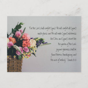 Carte postale de verset biblique de condoléances p