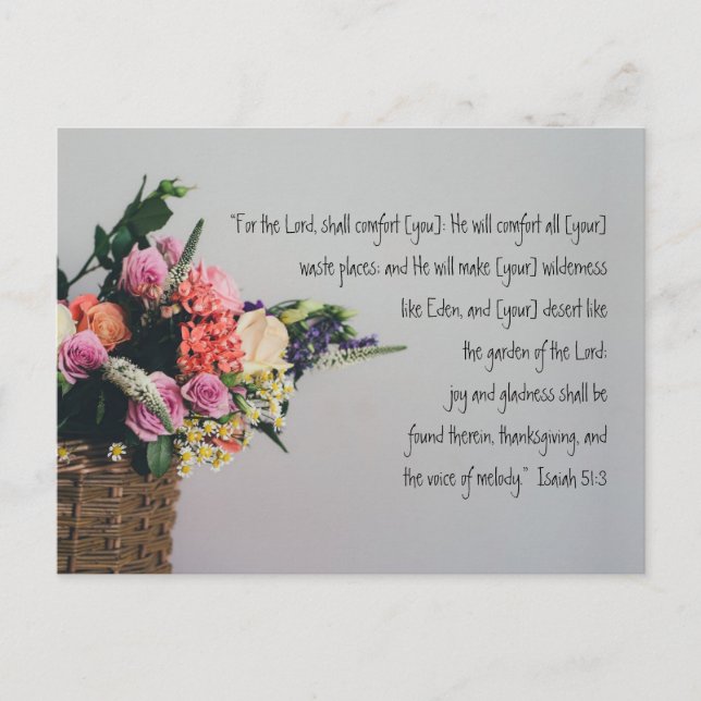 Carte postale de verset biblique de condoléances p (Devant)