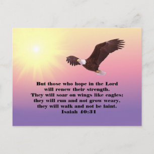 Carte postale de verset biblique Espoir et Force d