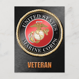 Carte postale de vétéran du Corps des Marines des 