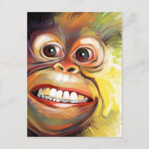 Carte postale de visage de singe
