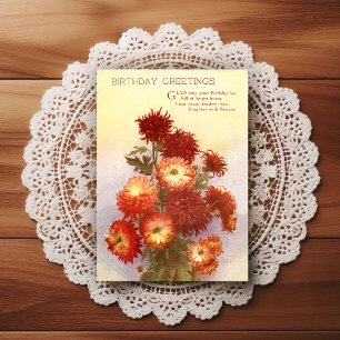 Carte postale de vœux d'anniversaire vintage début