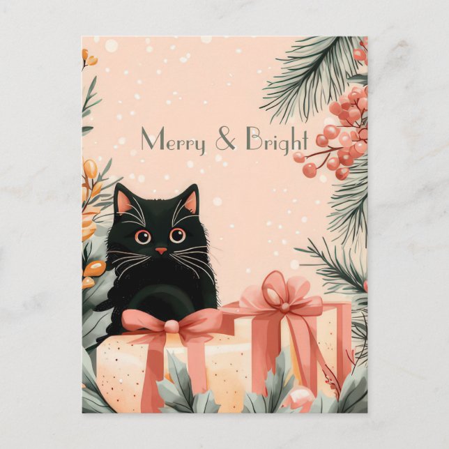 Carte postale de voeux de Noël festive et élégante (Devant)