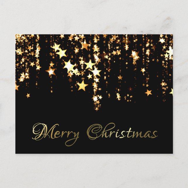 Carte postale de voeux de Noël Gold Stars (Devant)
