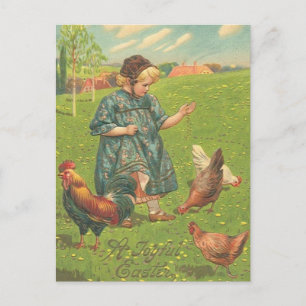 Carte postale de voeux de Pâques vintage