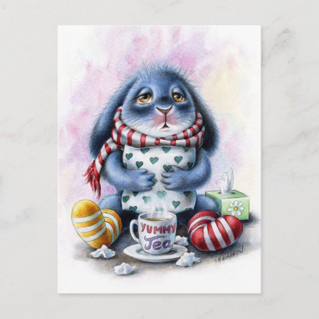 Carte postale de vœux de rétablissement Benny Blue (Devant)