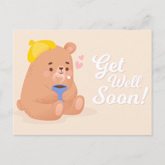 Carte postale de vœux de rétablissement Cute (Devant)
