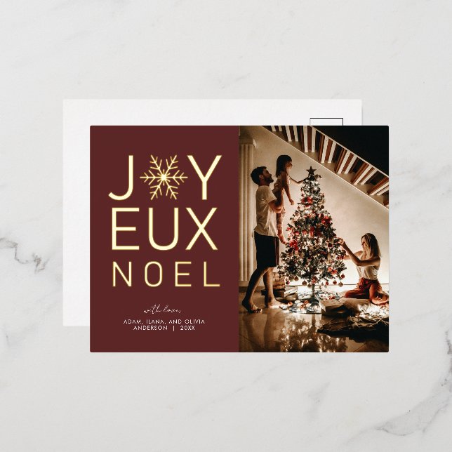 Carte postale de voeux de vacances Joyeux Noel Gol (Recto/Verso)