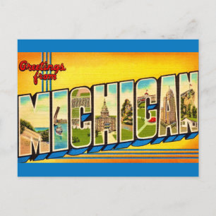 Carte postale de voeux du Michigan