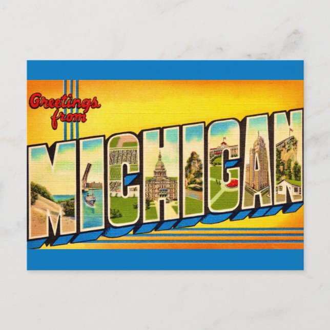 Carte postale de voeux du Michigan (Devant)