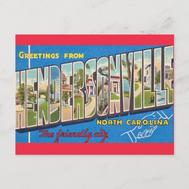 Carte postale de voeux Hendersonville NC (Devant)