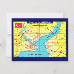 Carte postale de voeux Istanbul Retro