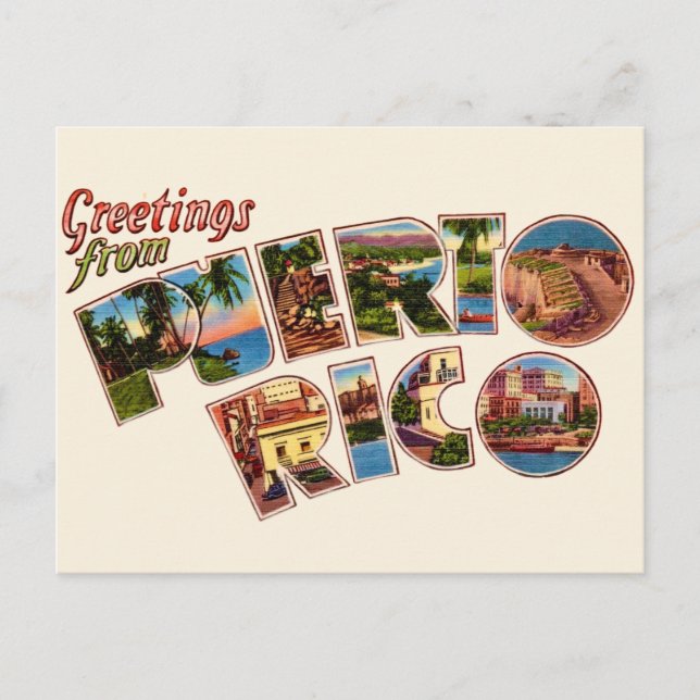 Carte postale de voeux Porto Rico (Devant)