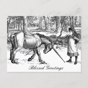 Carte postale de voeux Unicorn