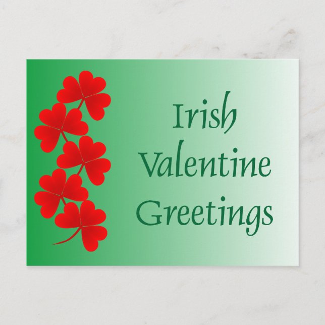 Carte postale de voeux Valentine irlandaise (Devant)