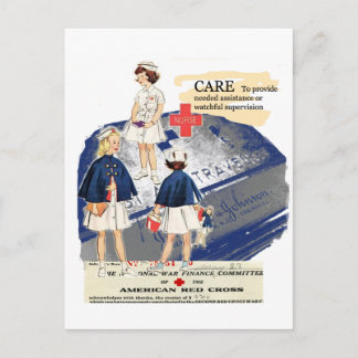 Carte postale de voeux vintage American Red Cross