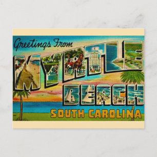 Carte postale de voeux Vintage de Myrtle Beach