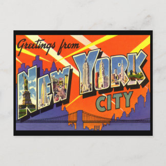 Carte postale de vœux vintage de New York