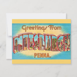 Carte postale de vœux vintage de Pittsburgh