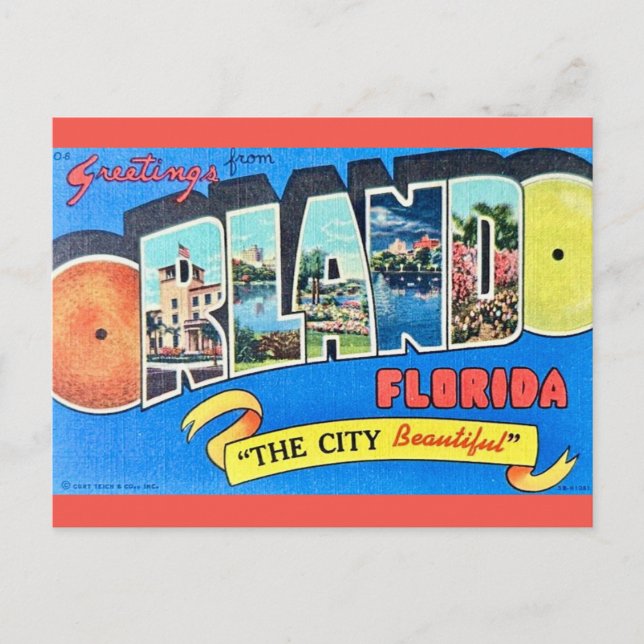 Carte postale de vœux vintage d'Orlando (Devant)