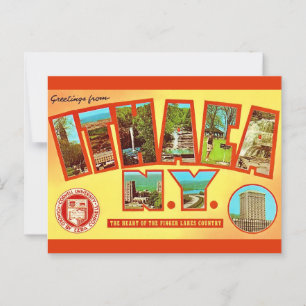 Carte postale de vœux vintage Ithica New York